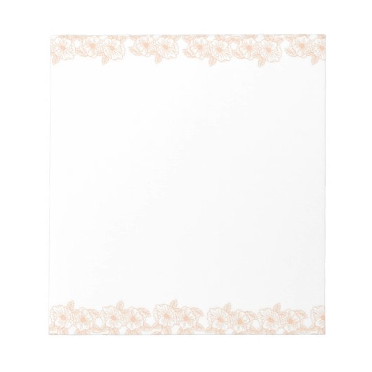 Peach Fuzz Bloemenrand & Elegant Notitieblok (Voorkant)