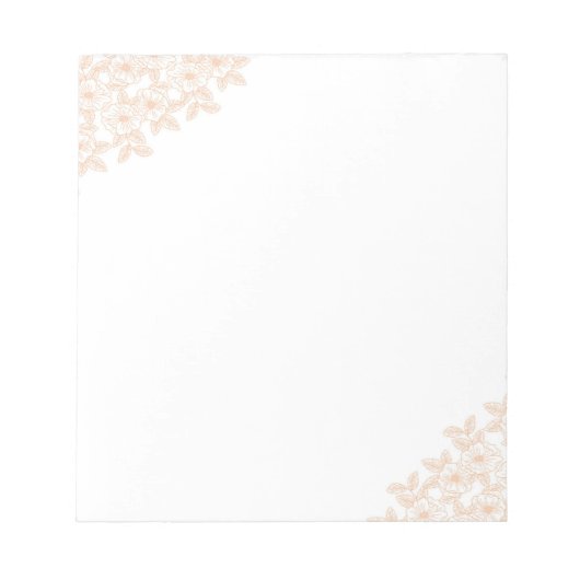 Peach Fuzz Bloemenrand & Elegant Notitieblok (Voorkant)