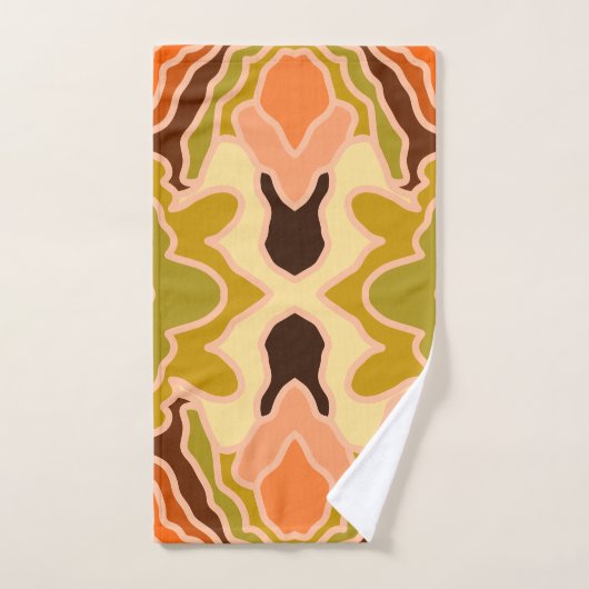 Peach Fuzz Boho Shabby Chique Geometrische Abstrac Bad Handdoek (Handdoek)