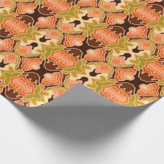 Peach Fuzz Boho Shabby Chique Geometrische Abstrac Cadeaupapier (Hoek)