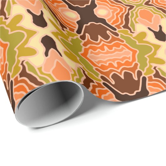 Peach Fuzz Boho Shabby Chique Geometrische Abstrac Cadeaupapier (Rol Hoek)