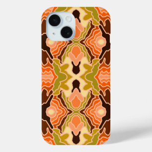 Peach Fuzz Boho Shabby Chique Geometrische Abstrac iPhone 15 Case