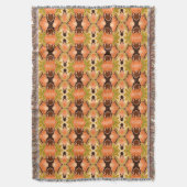 Peach Fuzz Boho Shabby Chique Geometrische Abstrac Deken (Voorkant Verticaal)