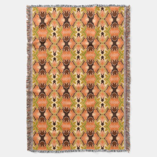 Peach Fuzz Boho Shabby Chique Geometrische Abstrac Deken (Voorkant Verticaal)