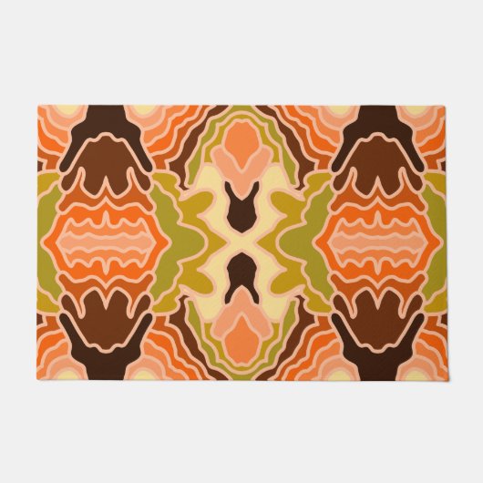 Peach Fuzz Boho Shabby Chique Geometrische Abstrac Deurmat (Voorkant)