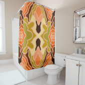 Peach Fuzz Boho Shabby Chique Geometrische Abstrac Douchegordijn (In situ)