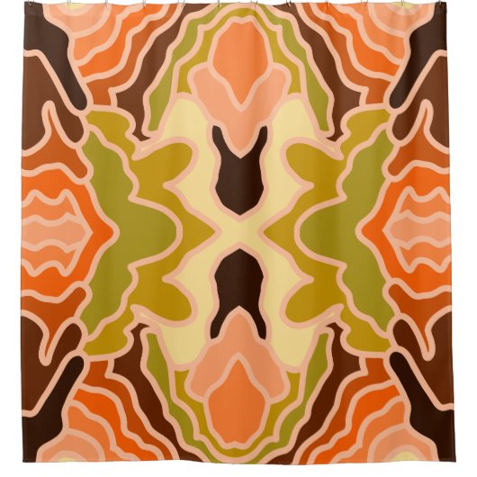 Peach Fuzz Boho Shabby Chique Geometrische Abstrac Douchegordijn (Voorkant)