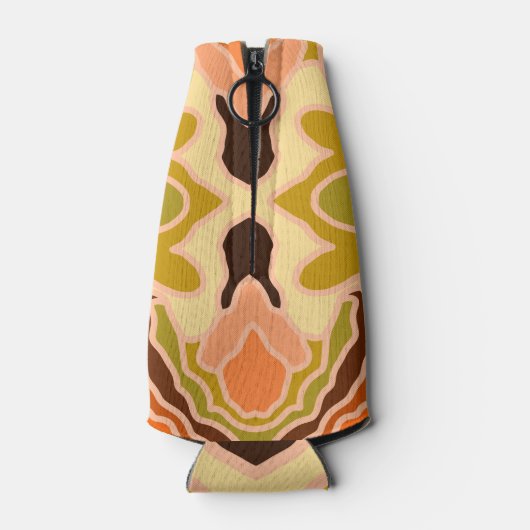 Peach Fuzz Boho Shabby Chique Geometrische Abstrac Flesjeskoeler (Achterkant)