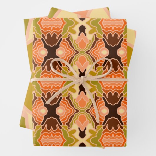 Peach Fuzz Boho Shabby Chique Geometrische Abstrac Inpakpapier Vel (In situ)