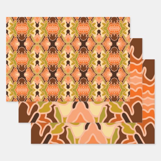 Peach Fuzz Boho Shabby Chique Geometrische Abstrac Inpakpapier Vel (Set)