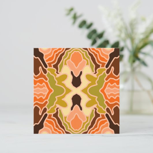 Peach Fuzz Boho Shabby Chique Geometrische Abstrac Kaart (Staand voorkant)