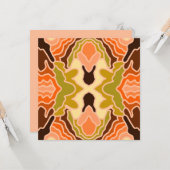 Peach Fuzz Boho Shabby Chique Geometrische Abstrac Kaart (Voorkant / Achterkant in situ)