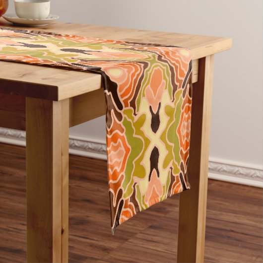 Peach Fuzz Boho Shabby Chique Geometrische Abstrac Korte Tafelloper (Voorbeeld)