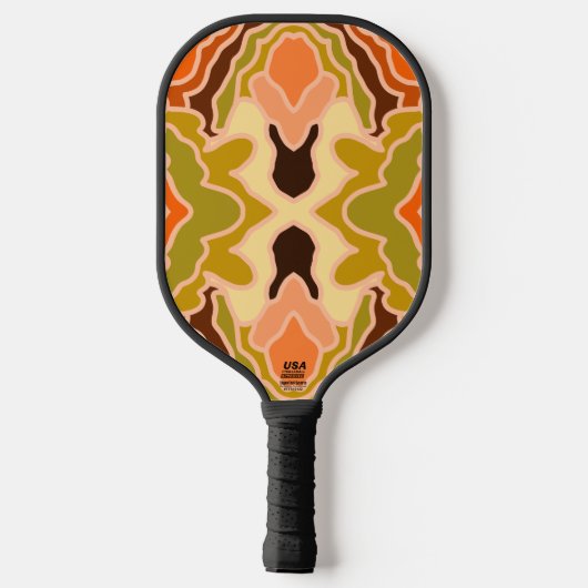 Peach Fuzz Boho Shabby Chique Geometrische Abstrac Pickleball Paddle (Achterkant)