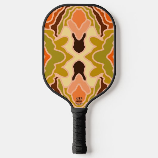 Peach Fuzz Boho Shabby Chique Geometrische Abstrac Pickleball Paddle (Voorkant)