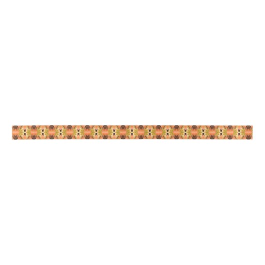 Peach Fuzz Boho Shabby Chique Geometrische Abstrac Satijnen Lint (Voorkant)