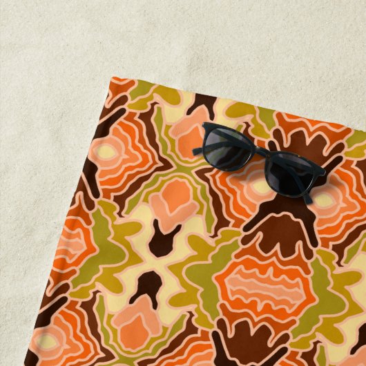 Peach Fuzz Boho Shabby Chique Geometrische Abstrac Strandlaken (In situ)