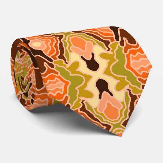 Peach Fuzz Boho Shabby Chique Geometrische Abstrac Stropdas (Opgerold)