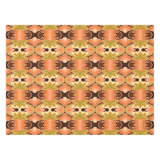 Peach Fuzz Boho Shabby Chique Geometrische Abstrac Tafelkleed (Voorkant (Horizontaal))