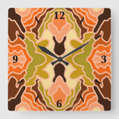 Peach Fuzz Boho Shabby Chique Geometrische Abstrac Vierkante Klok (Voorkant)