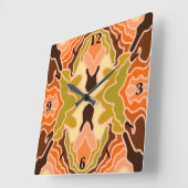 Peach Fuzz Boho Shabby Chique Geometrische Abstrac Vierkante Klok (Hoek)