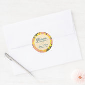 Peach Fuzz bruiloft dank u Ronde Sticker (Envelop)