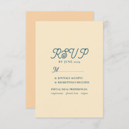 Peach Fuzz Bruiloft RSVP Kaart