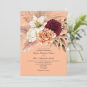 Peach Fuzz bruiloft uitnodiging (Staand voorkant)