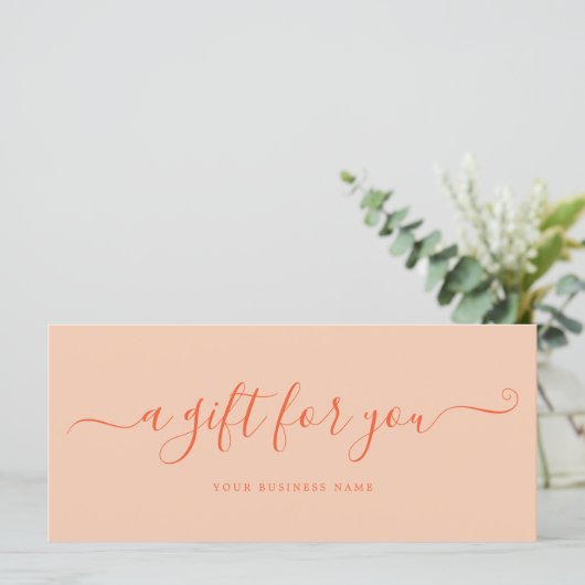 Peach Fuzz Business Cadeaubon Eenvoudig (Staand voorkant)