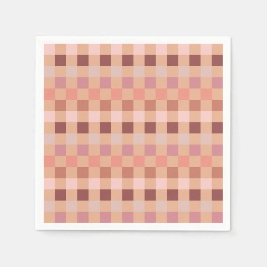 Peach Fuzz Checkerboard Servet (Voorkant)