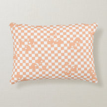 Peach Fuzz Cherry Gingham Pattern