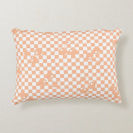 Peach Fuzz Cherry Gingham Pattern Accent Kussen