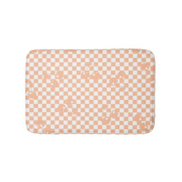 Peach Fuzz Cherry Gingham Pattern Badmat