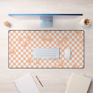 Peach Fuzz Cherry Gingham Pattern Bureaumat