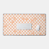 Peach Fuzz Cherry Gingham Pattern Bureaumat (Keyboard & Muis)