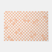 Peach Fuzz Cherry Gingham Pattern Deurmat (Voorkant)