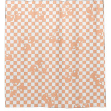 Peach Fuzz Cherry Gingham Pattern