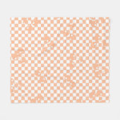 Peach Fuzz Cherry Gingham Pattern Fleece Deken (Voorkant (Horizontaal))