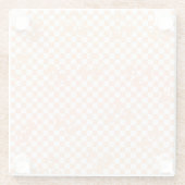 Peach Fuzz Cherry Gingham Pattern Glazen Onderzetter (Achterkant)
