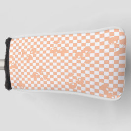 Peach Fuzz Cherry Gingham Pattern Golfheadcover