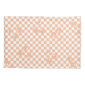 Peach Fuzz Cherry Gingham Pattern Kussensloop (Achterkant)