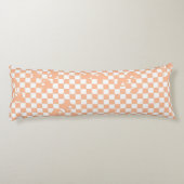 Peach Fuzz Cherry Gingham Pattern Lichaamskussen (Achterkant)