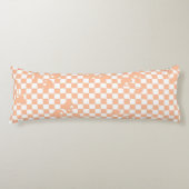 Peach Fuzz Cherry Gingham Pattern Lichaamskussen (Voorkant)