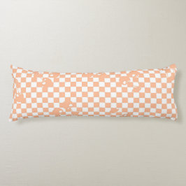Peach Fuzz Cherry Gingham Pattern Lichaamskussen