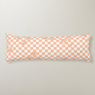 Peach Fuzz Cherry Gingham Pattern Lichaamskussen