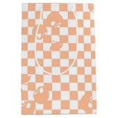 Peach Fuzz Cherry Gingham Pattern Medium Cadeauzakje (Voorkant)