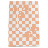Peach Fuzz Cherry Gingham Pattern Medium Cadeauzakje (Achterkant)