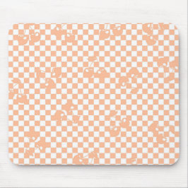 Peach Fuzz Cherry Gingham Pattern Muismat