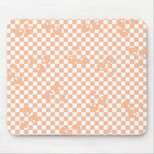 Peach Fuzz Cherry Gingham Pattern Muismat