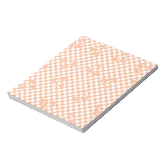 Peach Fuzz Cherry Gingham Pattern Notitieblok (Linkerzijde)